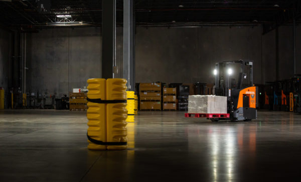 Fox Bot ATU Mark 2 - Forklift robot in warehouse at night